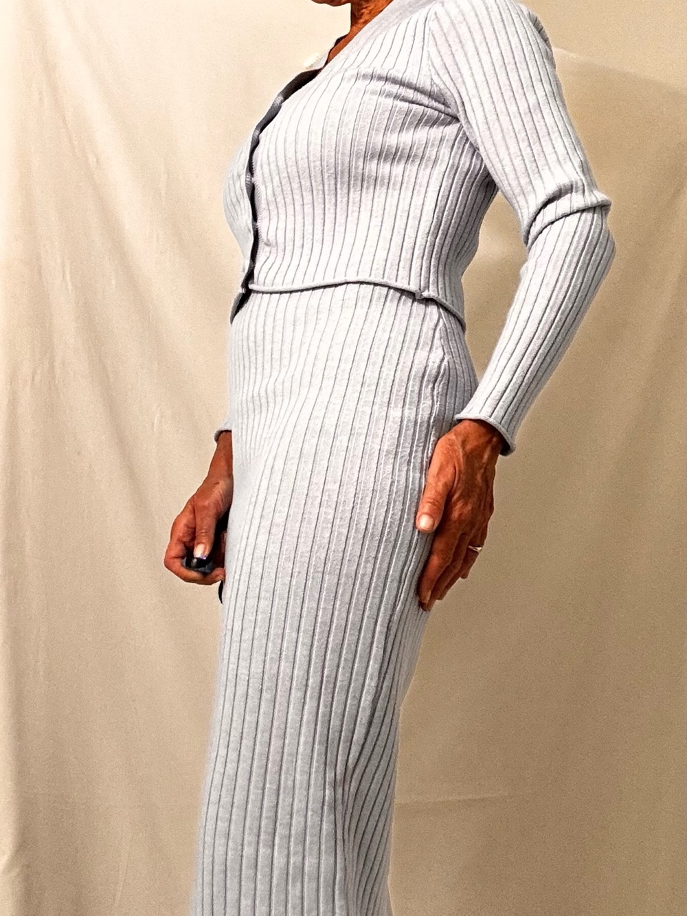 Ribbed Knit dress and cropped sweater